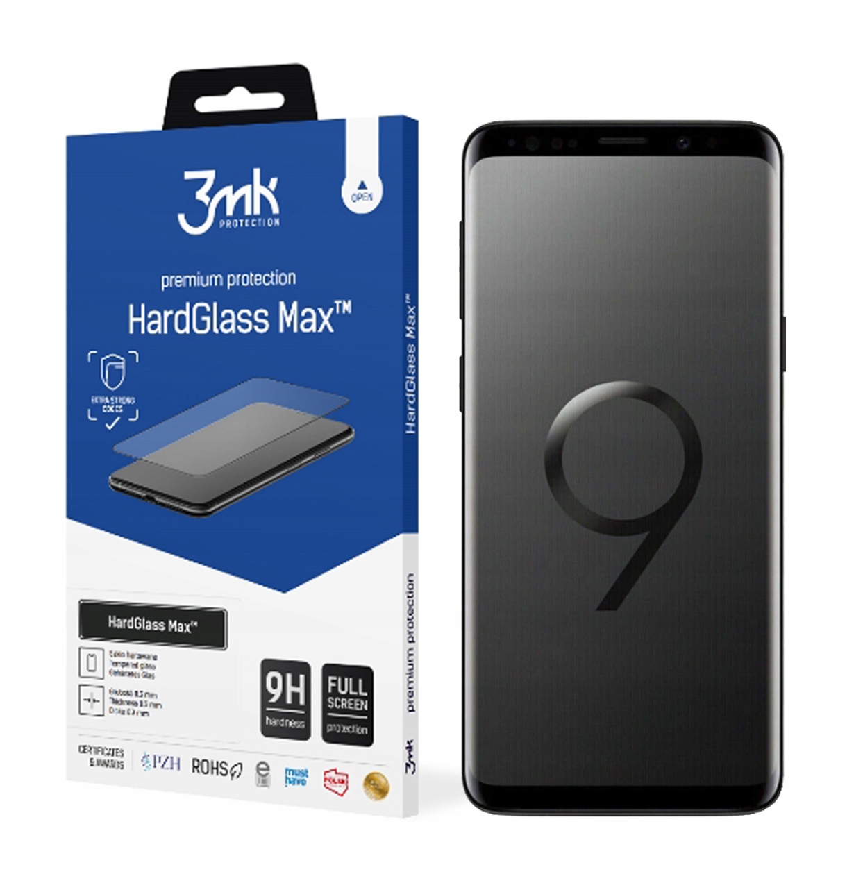 

HardGlass Max 3MK Szkło do Samsung S9 Czarny
