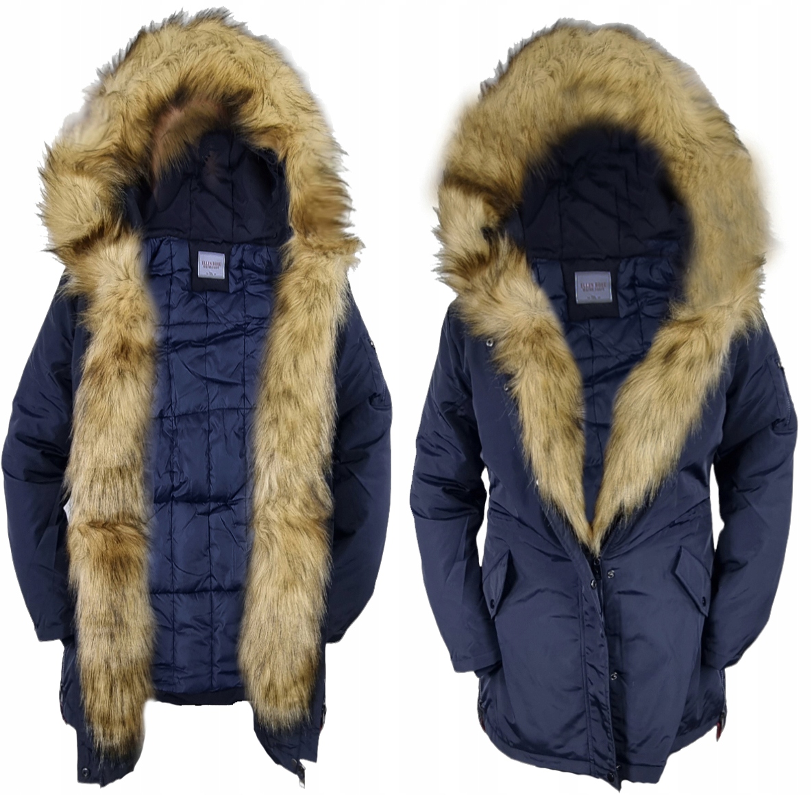 

Kurtka Zimowa Damska Długa Parka Z Futerkiem 6XL