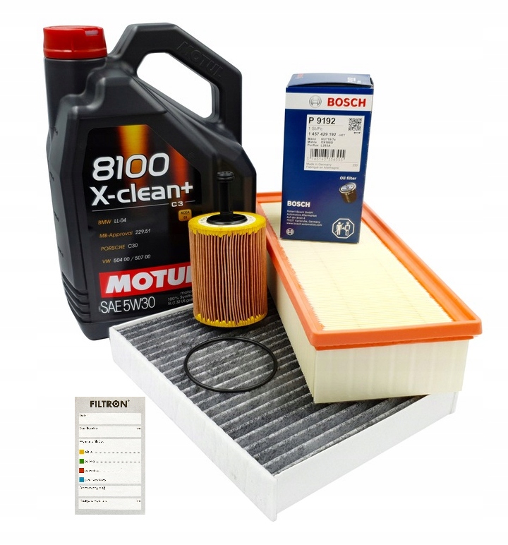 Sada Filtrů Olej Motul X-clean+ 5V30 5L Audi A4 B8 A5 8T 2.0TDI 1.8TFSI