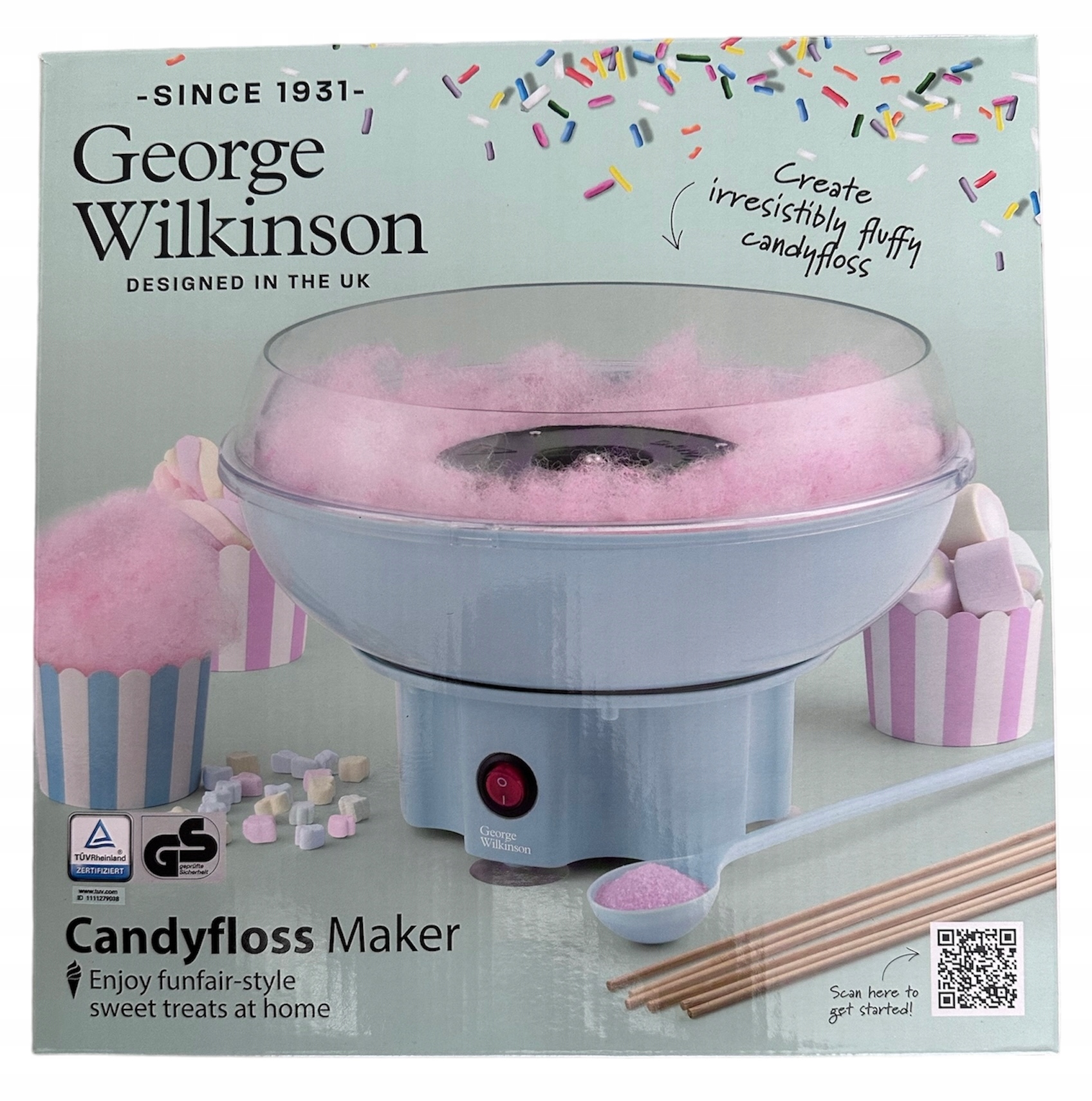 Urządzenie do waty cukrowej George Wilkinson EK2641 niebieski 400 W Stan opakowania oryginalne