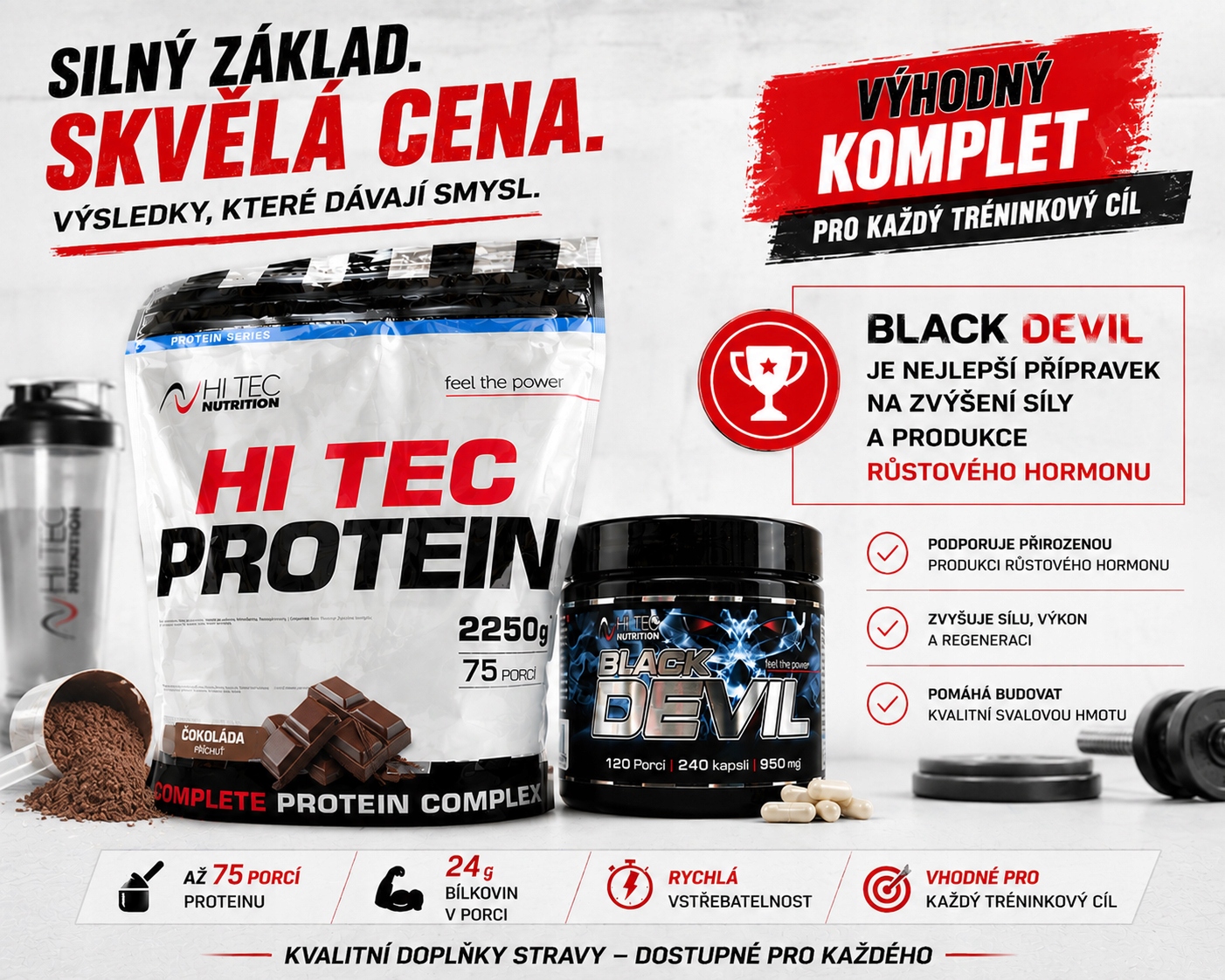 Nutrition protein 2250g čokoláda Black devil 240 kapslí