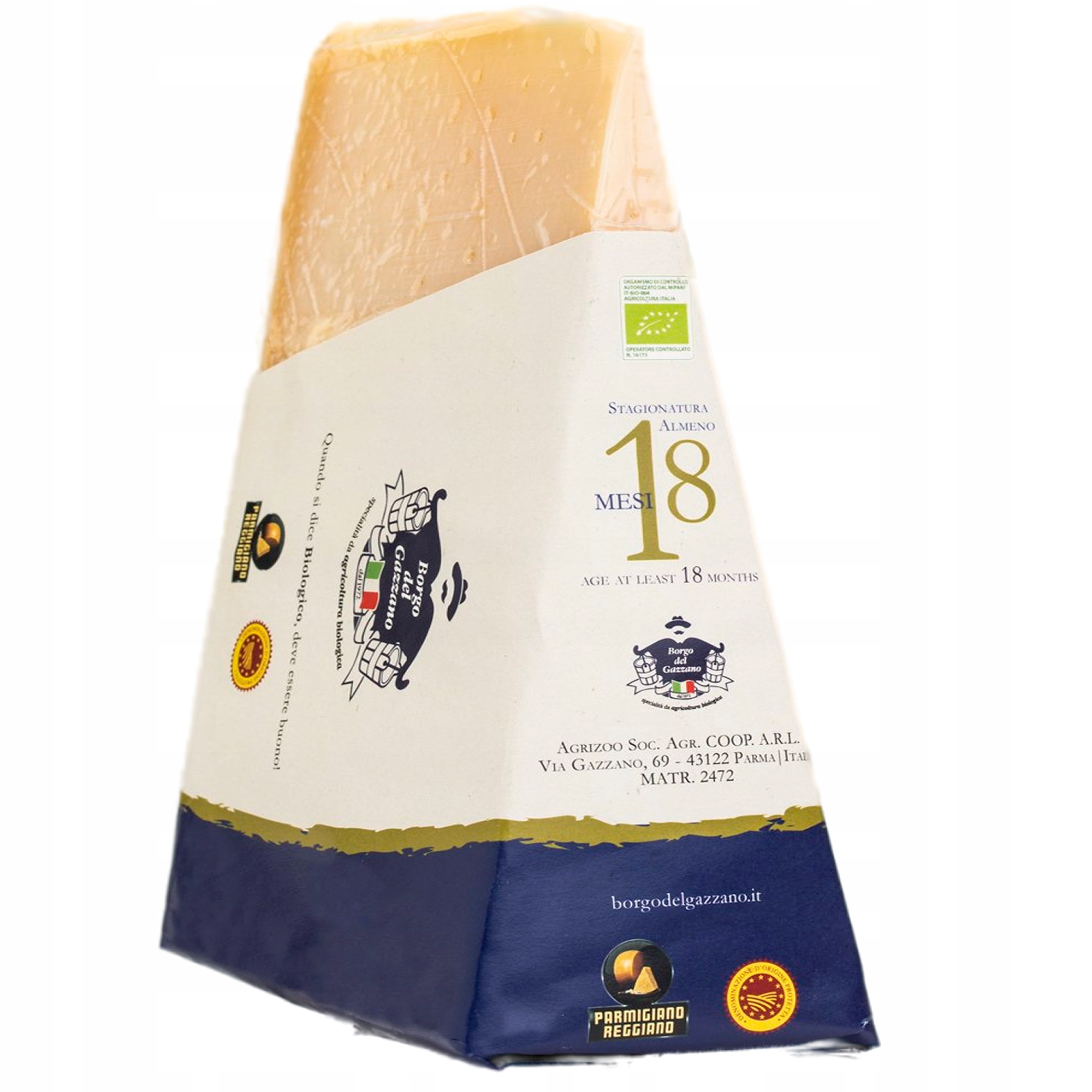 Parmazán Parmigiano Reggiano Bio 18 měsíců, hmotnost přibližně 500 g