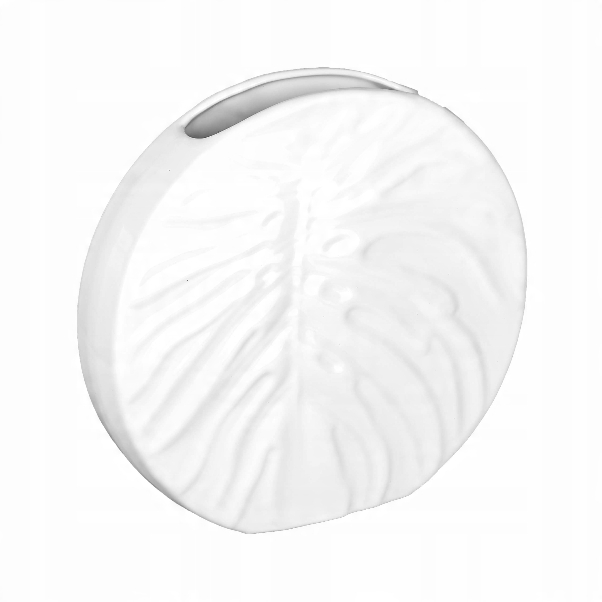 

Duży ceramiczny wazon dekoracyjny Liść Biały