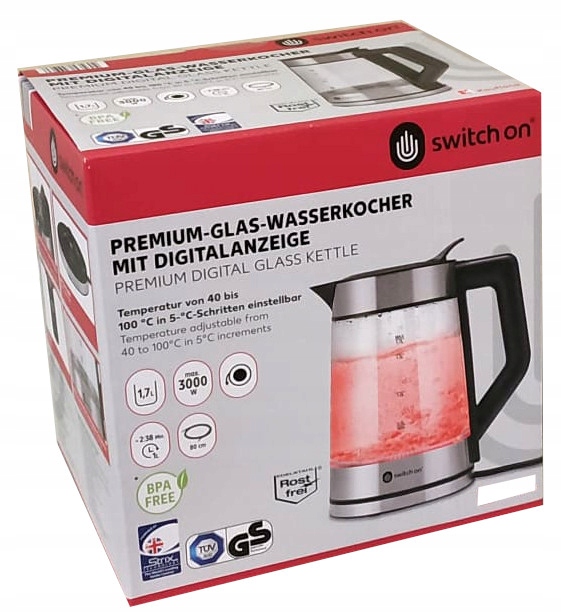 Czajnik elektryczny Switch On Premium Edition 3000 W 1,7 l czarny