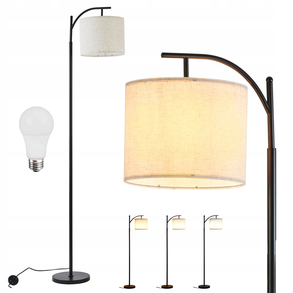 Stylová Podlahová Lampa 175 CM E27 Žárovka Je Součástí Balení