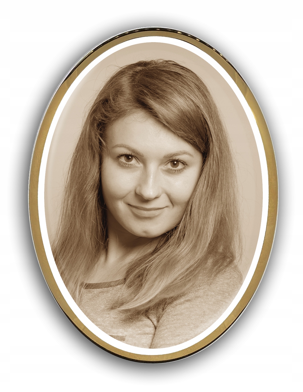 

Zdjęcie nagrobkowe 11x15cm sepia złoty pasek