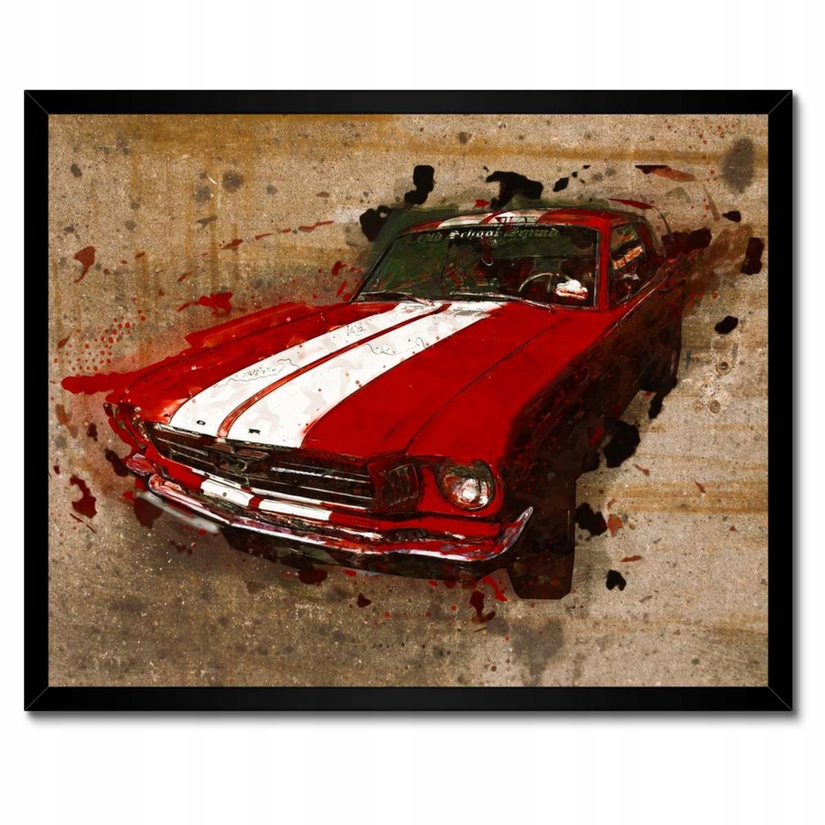 Plakáty v rámu 50x40 Červený Ford Mustang Usa
