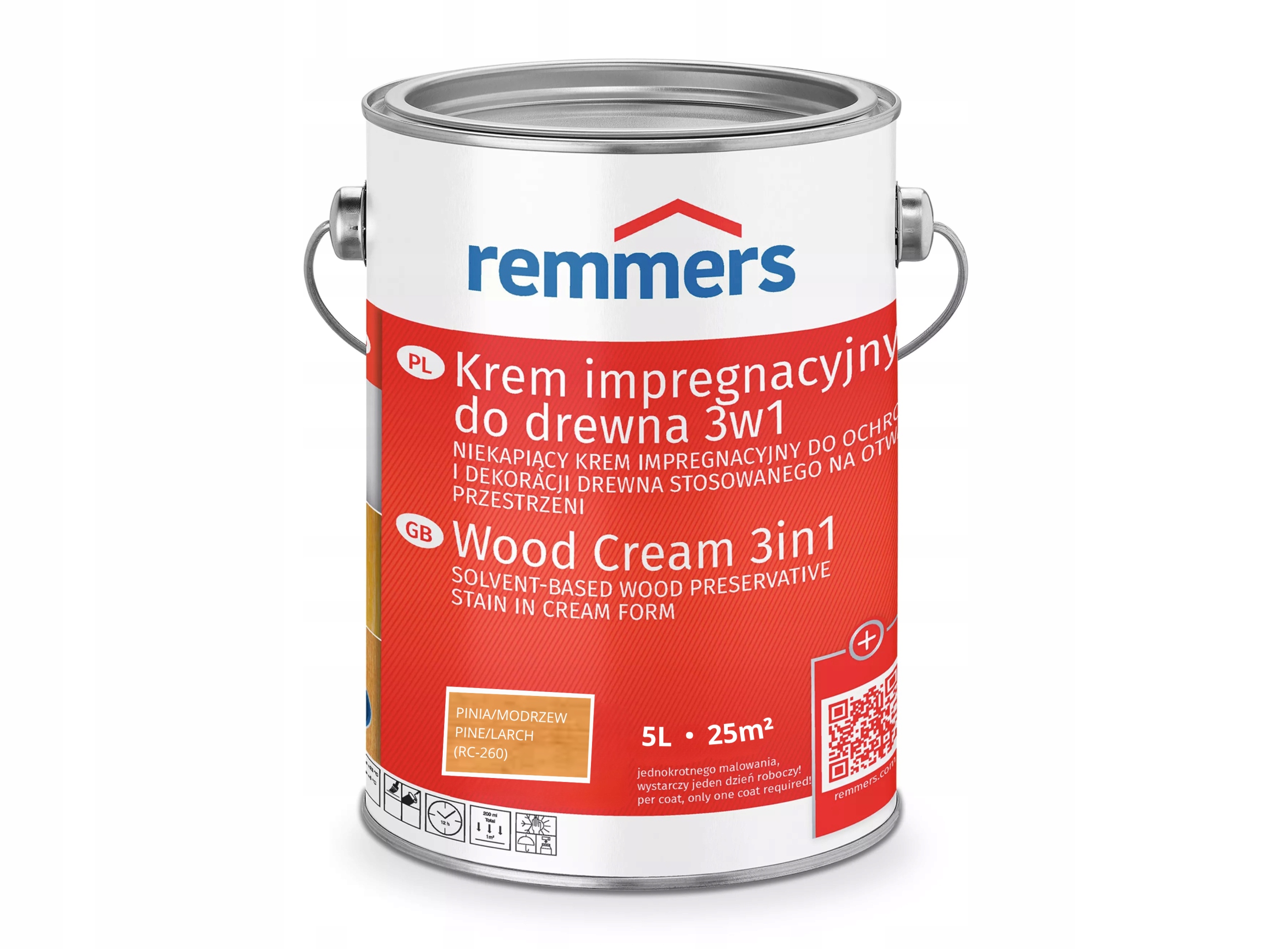 Remmers Krem Impregnacyjny do drewna 3w1 Modrzew/Pinia 5L
