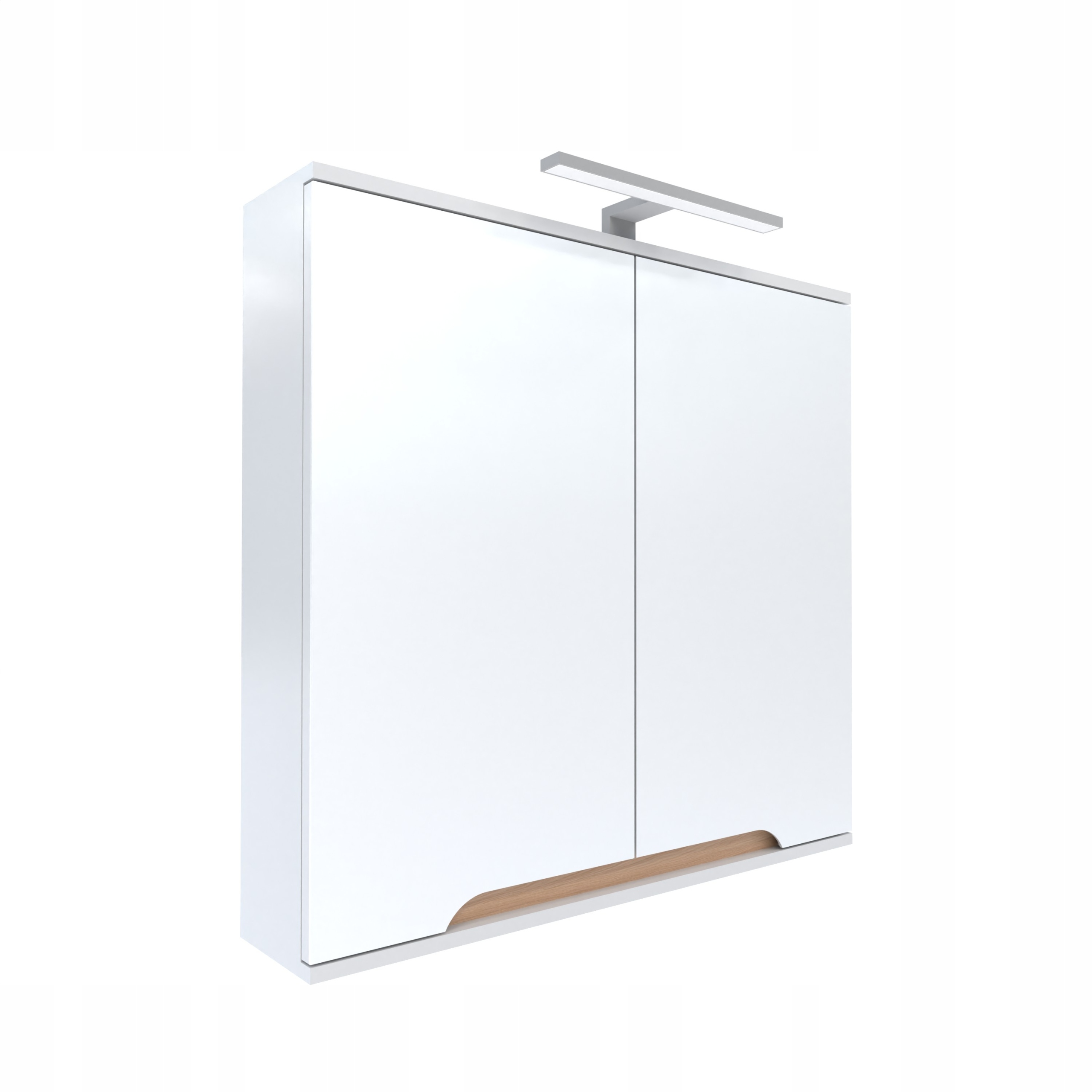 Skříňka se zrcadlem 80x16x75 bílá/dub Led chrom Omeble