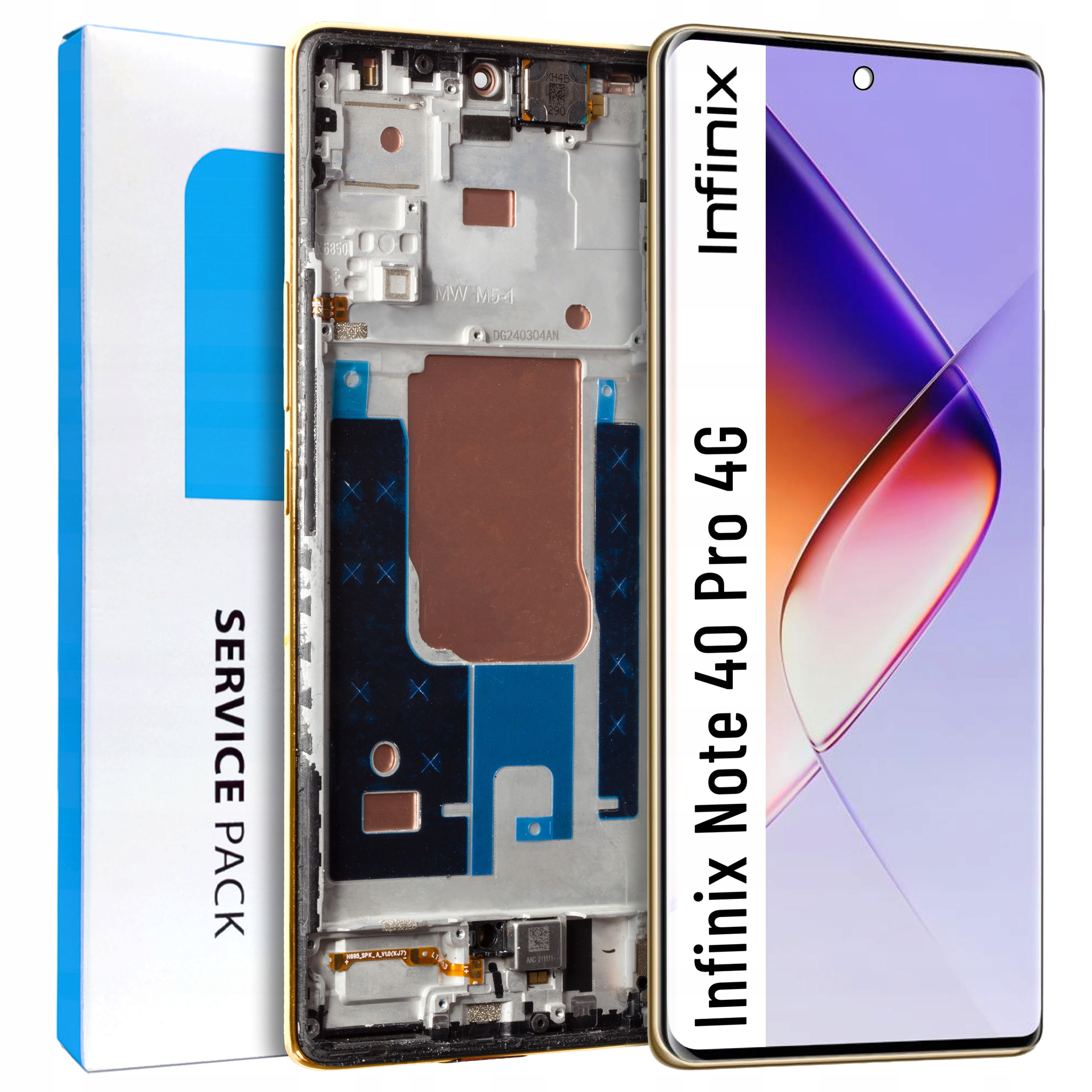 Displej pro Infinix Note 40 Pro 4G LCD displej Rámeček Zlatý Originál Zila