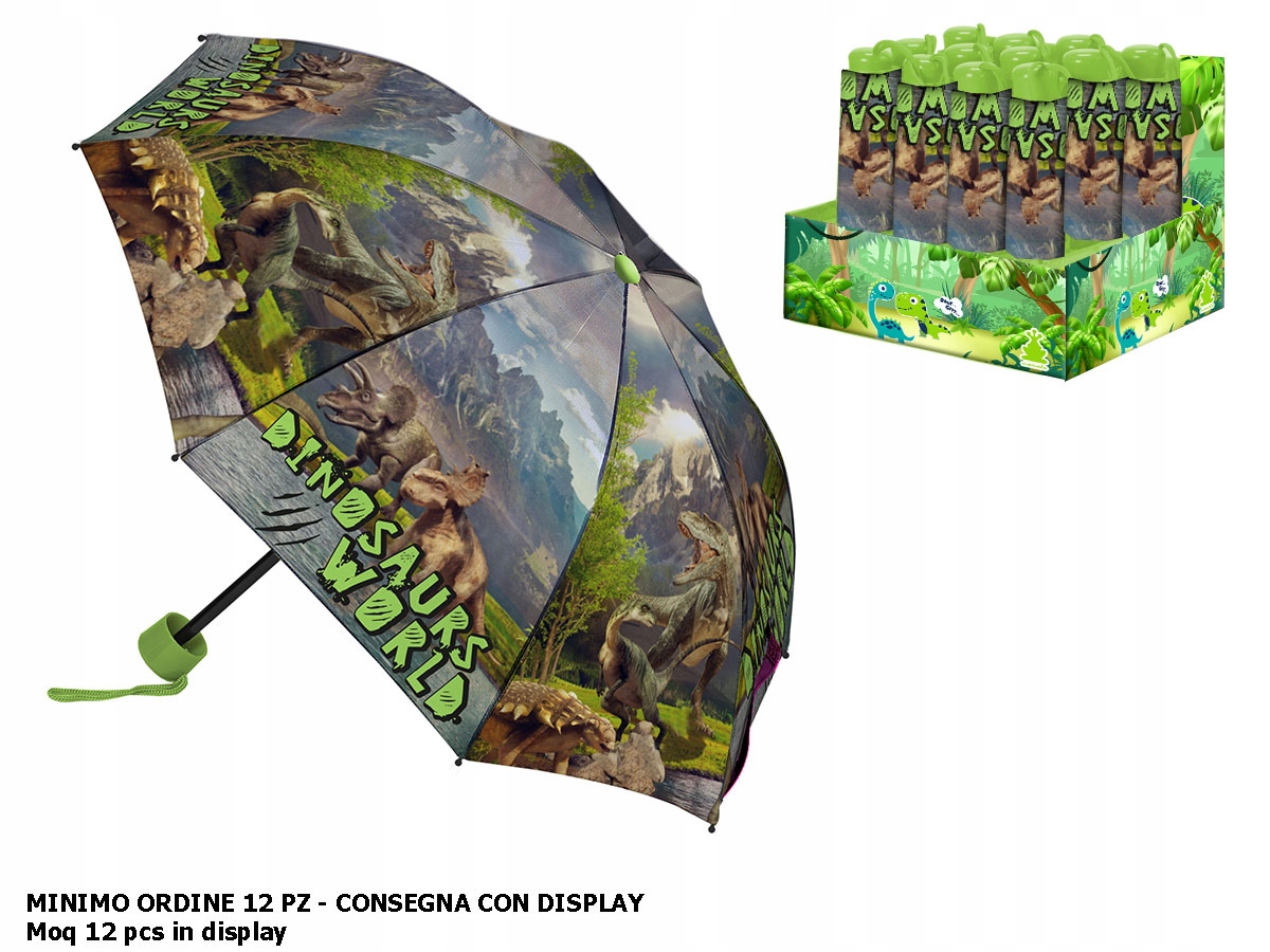 PARASOLKA DZIECIĘCA SKŁADANA AUTOMATYCZNA WYGODNA DINOUSAUR T-REX