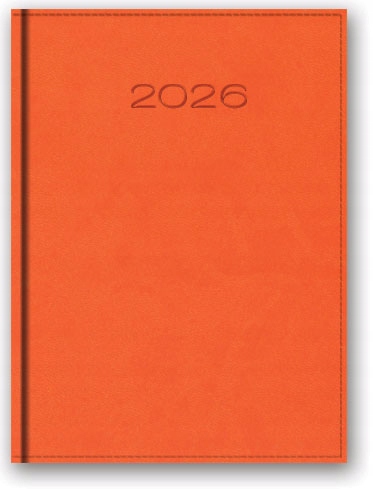 Kalendarz Książkowy 2026 Dzienny A5 Organizer Terminarz Pomarańczowy