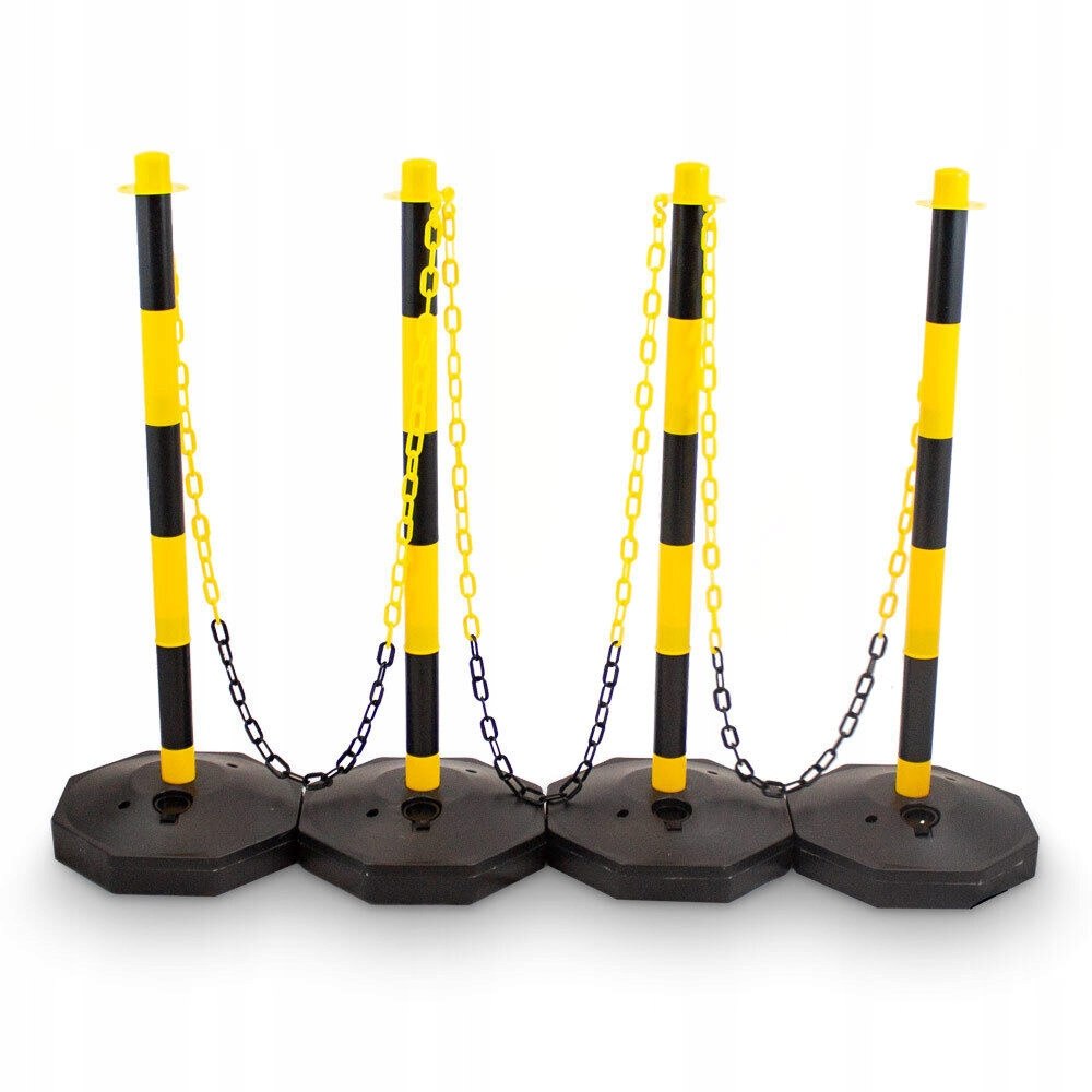 Zahrazovací sloupky pro parkovací varování s řetězy, 4 kusy