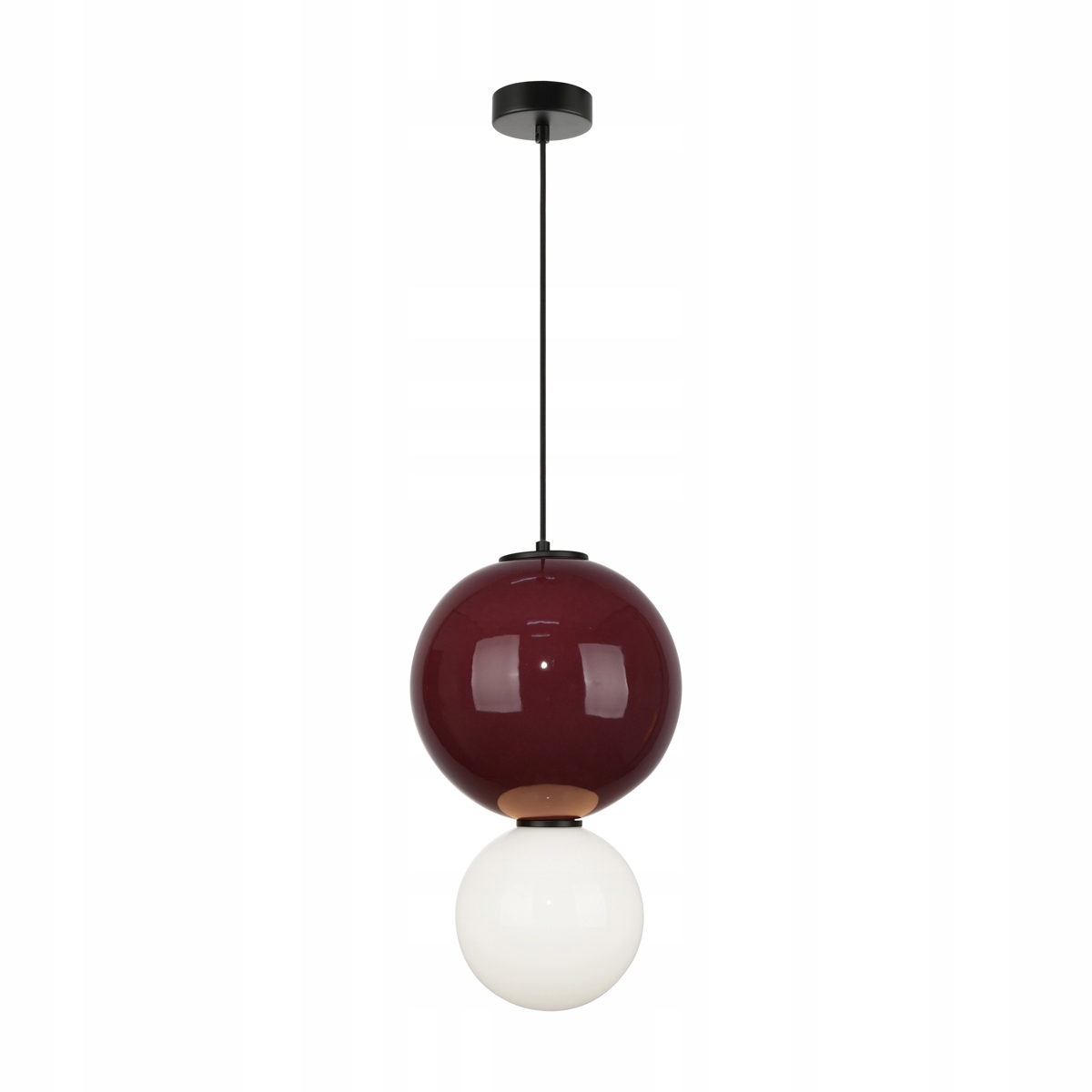 Italux Závesná lampa Pieve Led 7W Bordovo-biela Ø25cm 2 gule
