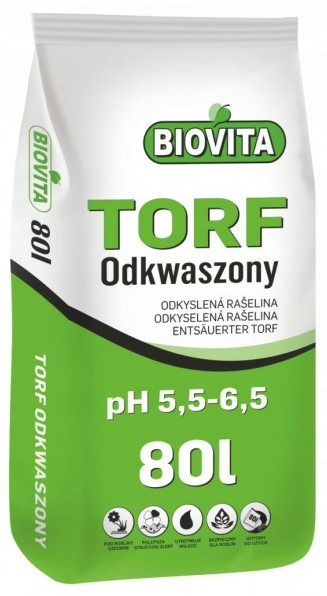 

Torf Odkwaszony Podłoże 5,5-6,5 80L Biovita