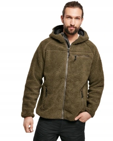 Brandit Pánská Bunda S Kapucí Zelená Na Zip L Jyj