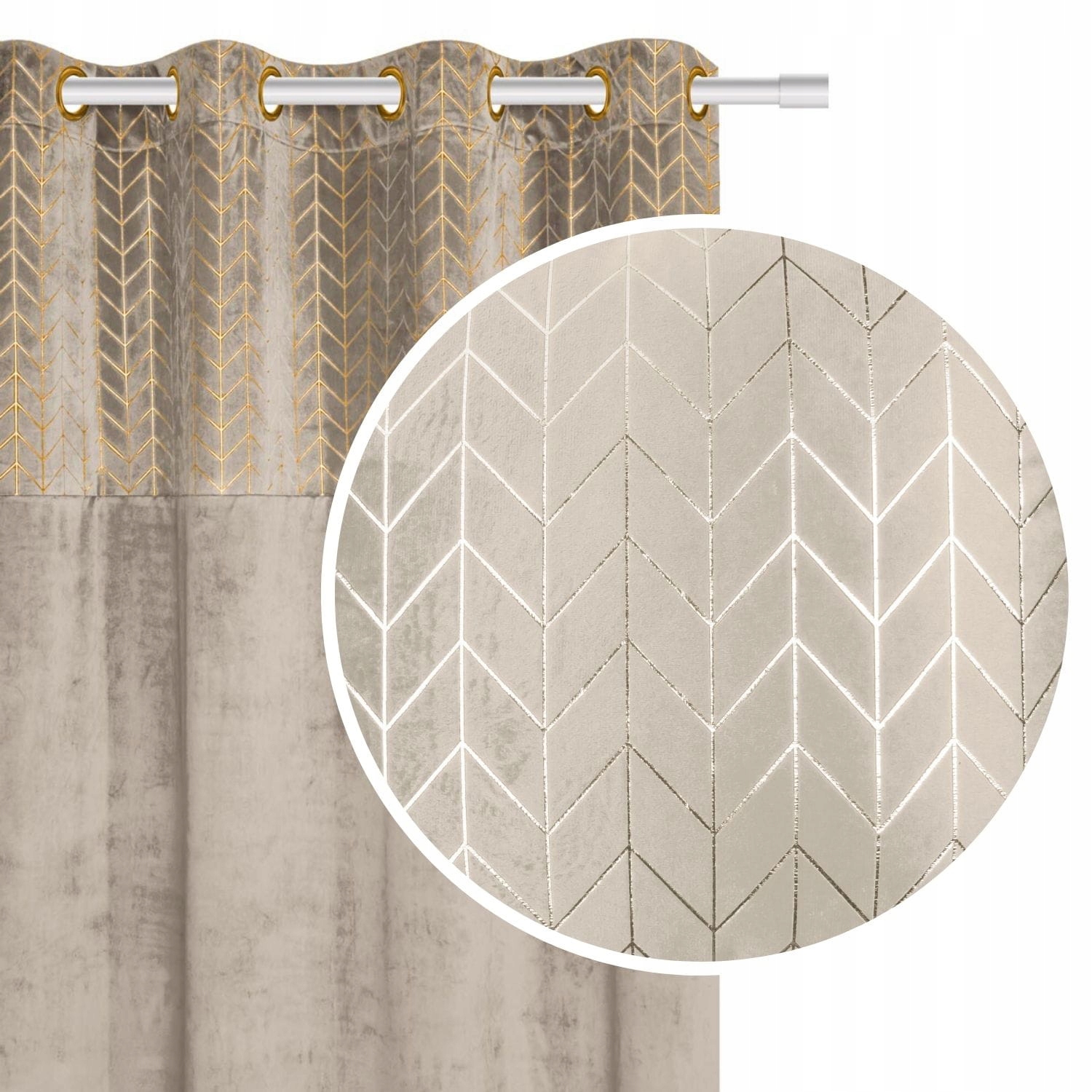 

Beżowa Zasłona Welurowa 140x250 Nord