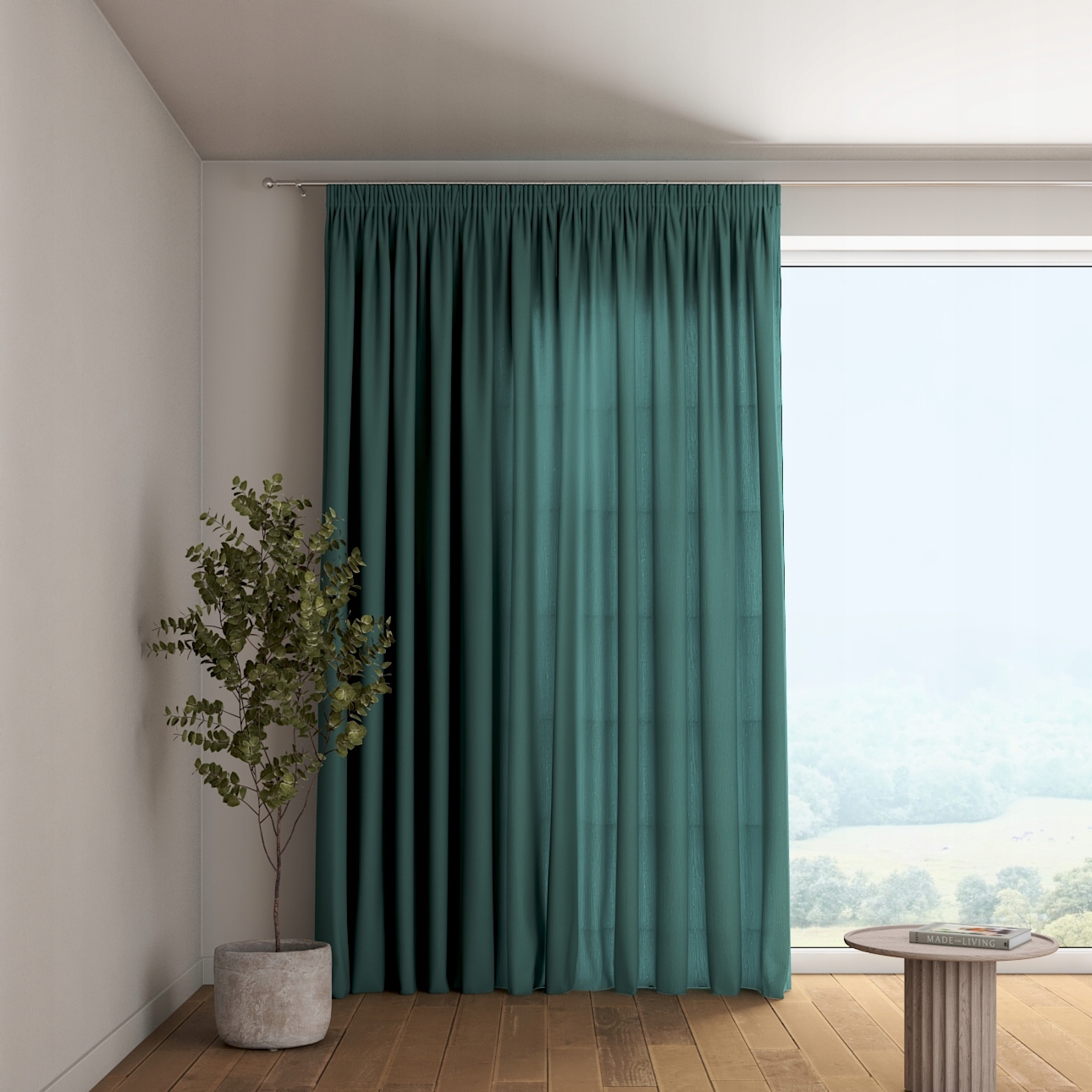 Dekoria Závěs na řasící pásce 1 ks 130x260 cm, odstíny zelené