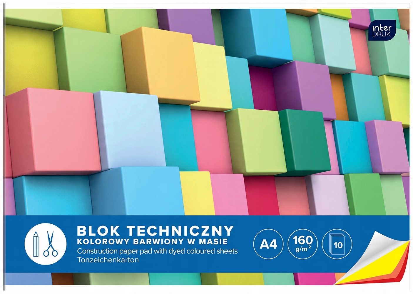 

Blok Techniczny kolorowy A4 10k 160g Interdruk
