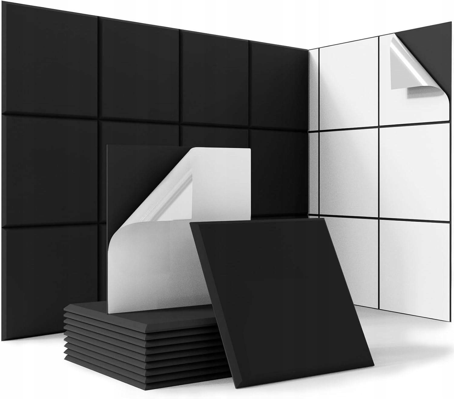 Akustická pěna Čtverec s fází, oboustranný dekorativní panel do obývacího pokoje, 24x