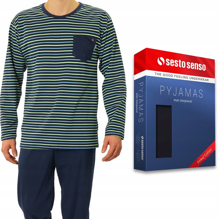 

Piżama Męska w paski Sesto Senso bawełna Wzory 3XL