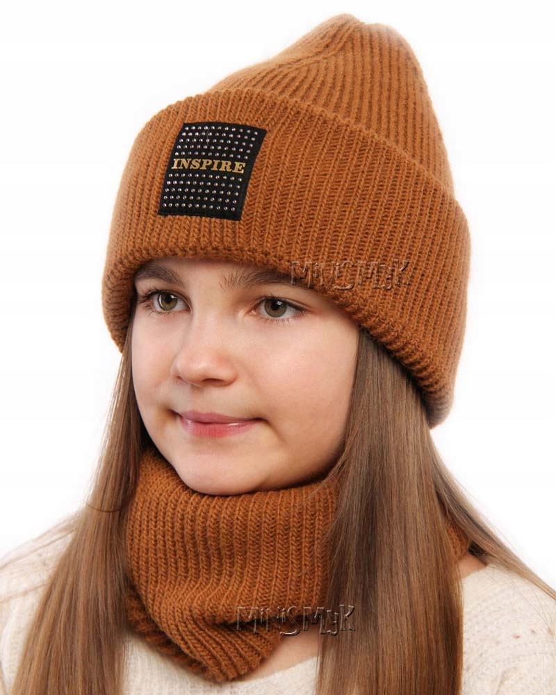 CZAPKA KOMIN 54-56 komplet jesień zimowy 7- 20 lat Rozmiar 54-56 cm