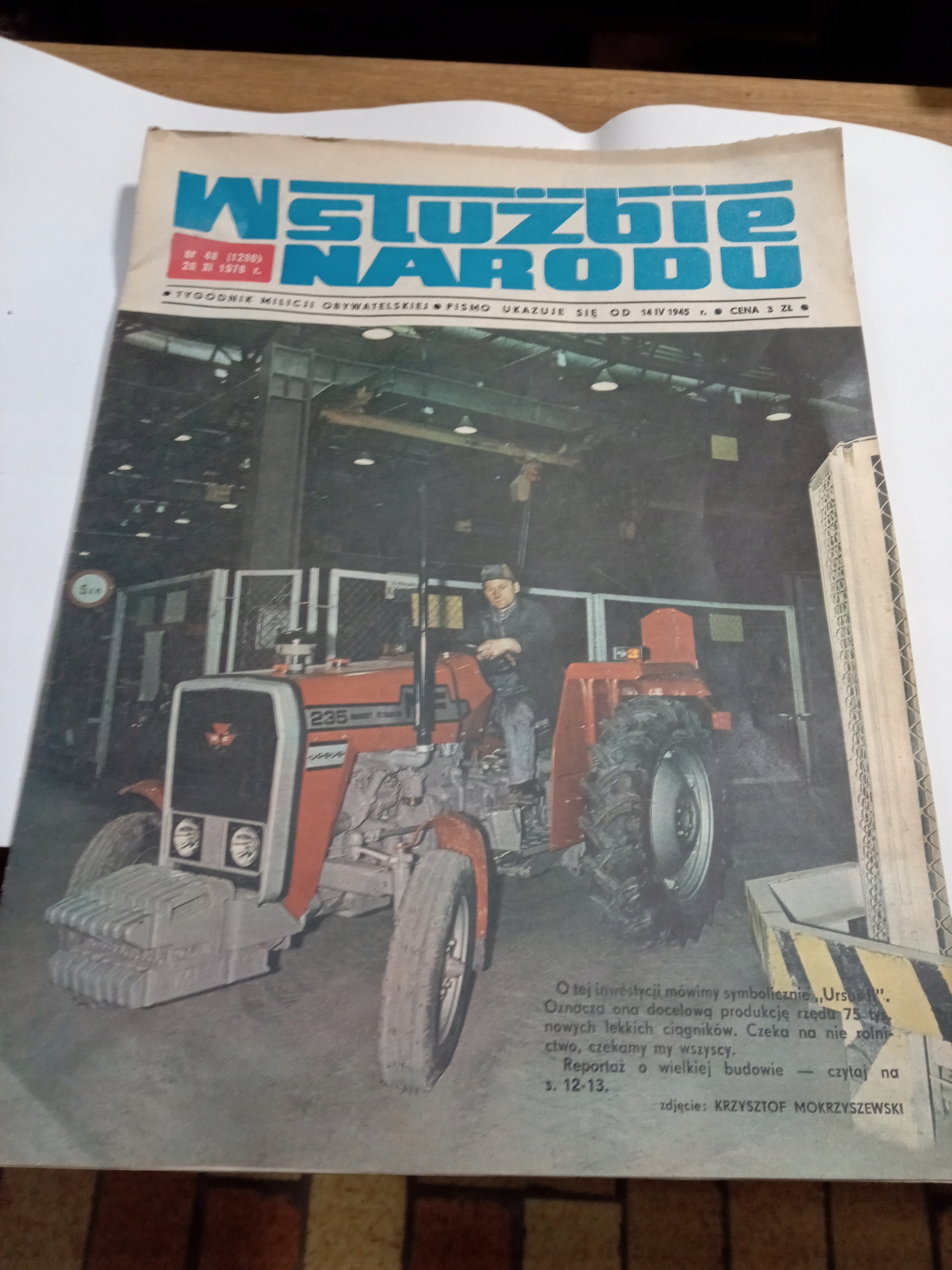 Stara Gazeta Traktor Ursus 1978r