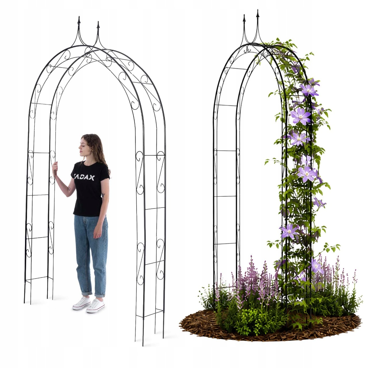 Záhradná Pergola Kovová Oblúk Na Kvety Ruže Na Ruže Popínavá 281 cm Podpera