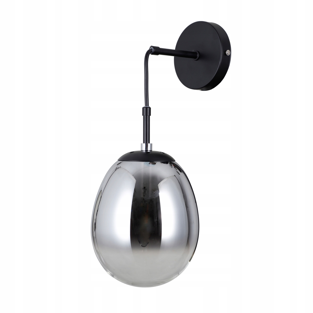 Nástěnné svítidlo Italux Meolo černé E14 IP20 kouřové sklo 33 cm