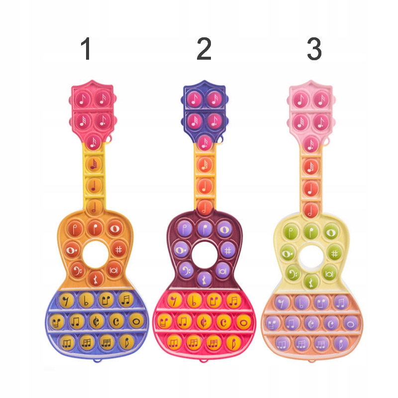 POP IT GITARA ZABAWKA ANTYSTRES RÓŻNE KOLORY 1 SZT Rodzaj gniotki