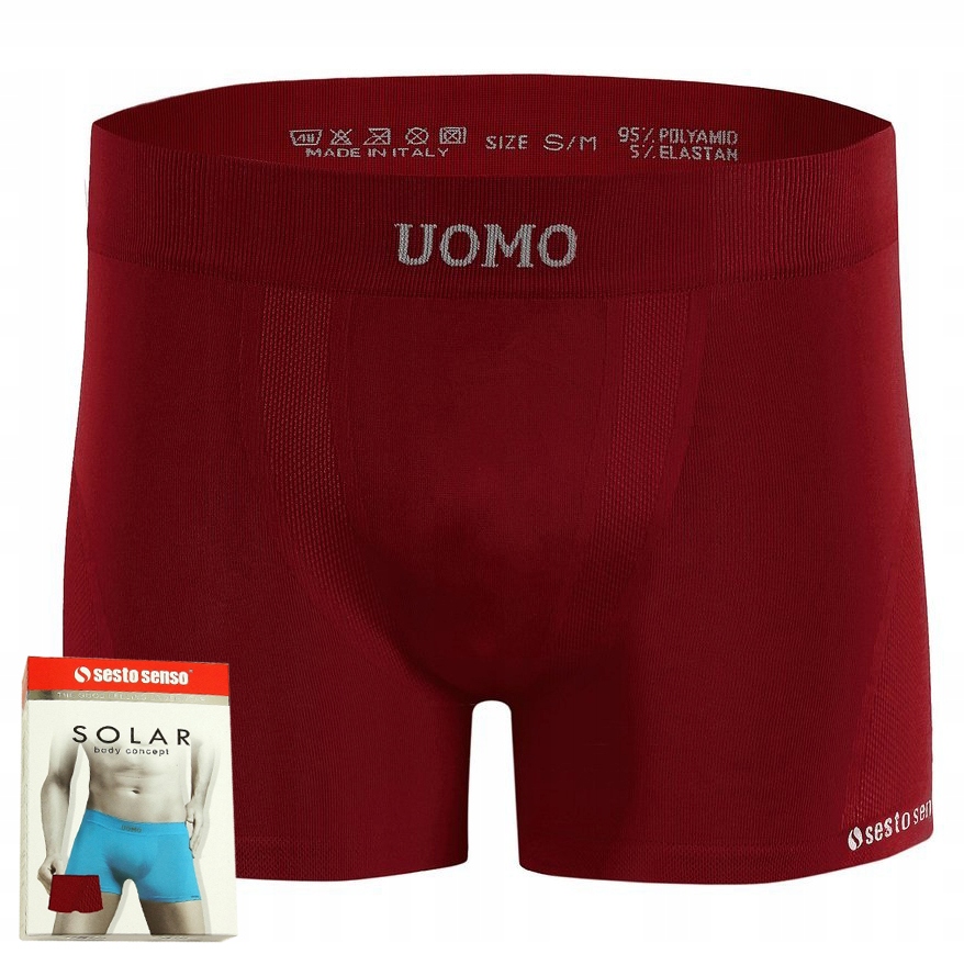

Bokserki Sesto Senso Solar Bezszwowe, Bordo, L/XL