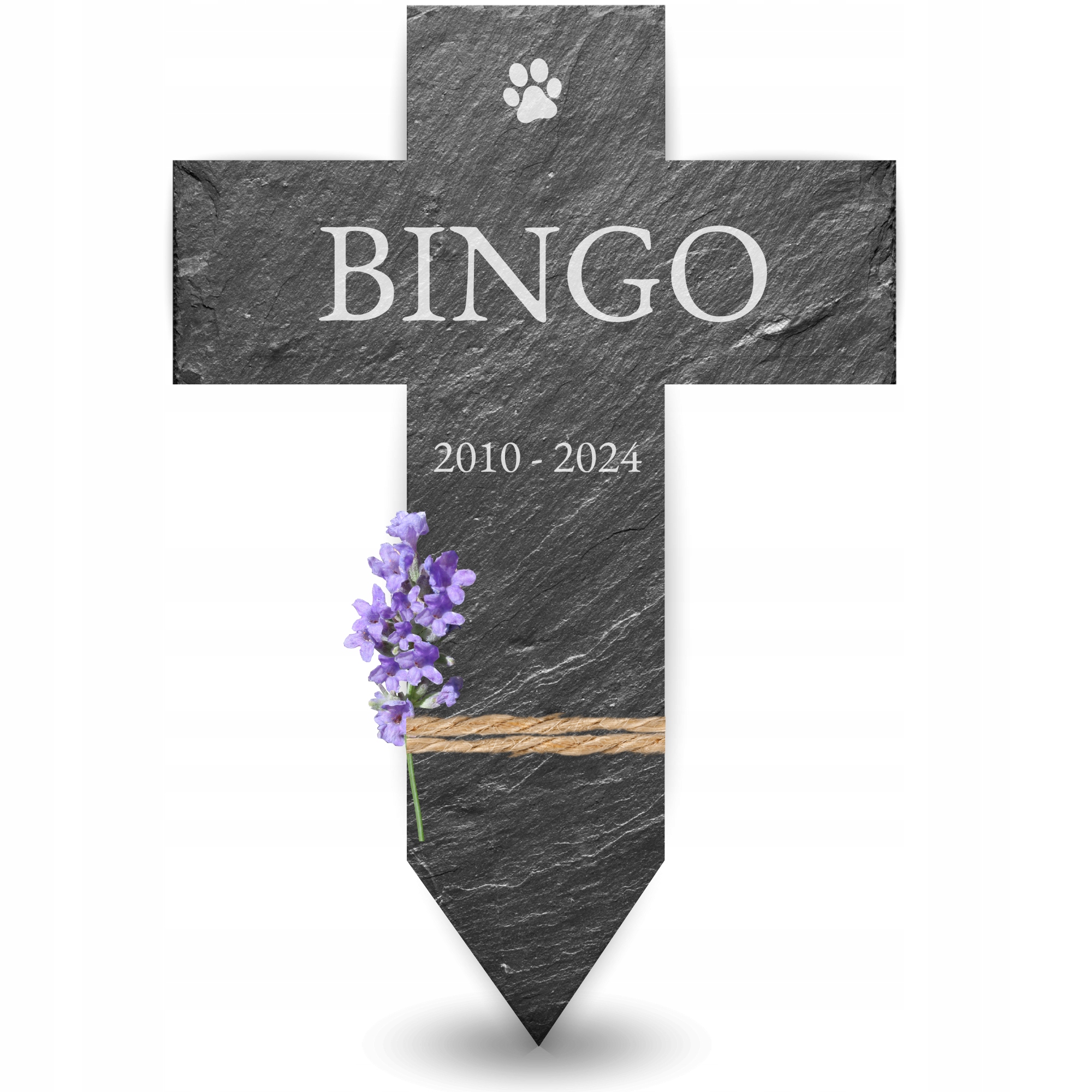 Kříž, náhrobek pro psa kočku s gravírováním z kamene, voděodolná břidlice