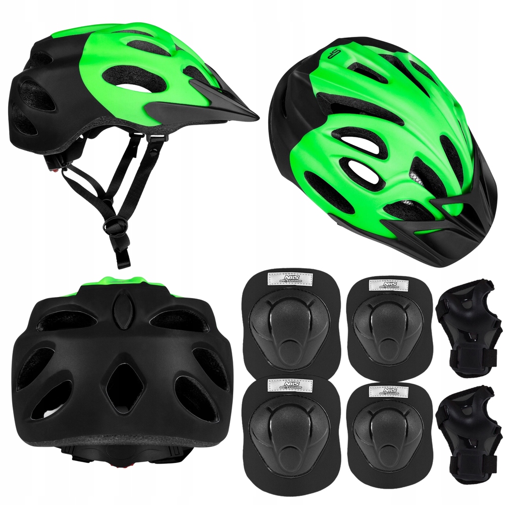 Kask Rowerowy Dziecięcy Regulowany Ochraniacze Na Rolki Hulajnogę r. L