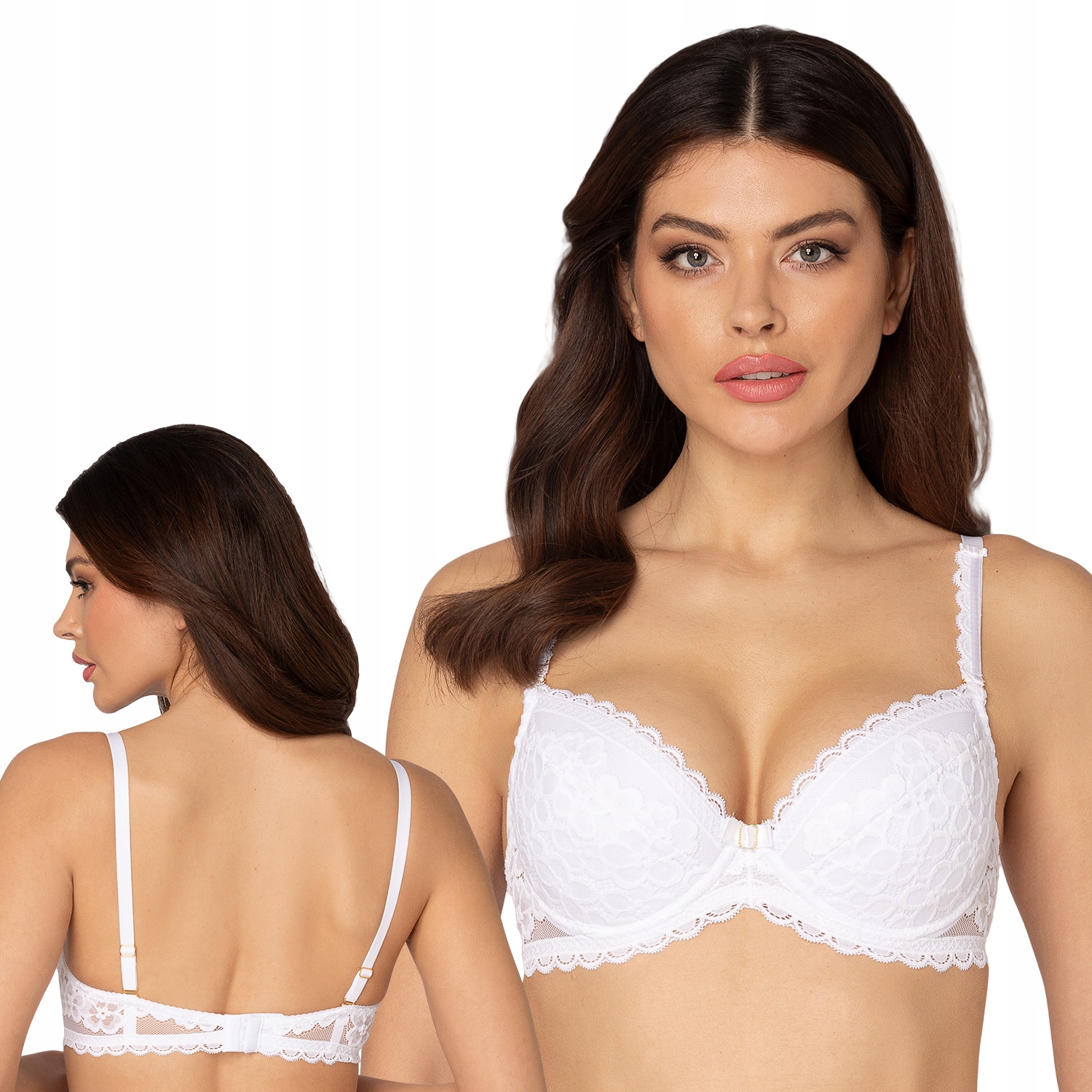 Róża Gizela bílá 75C Push-up podprsenka