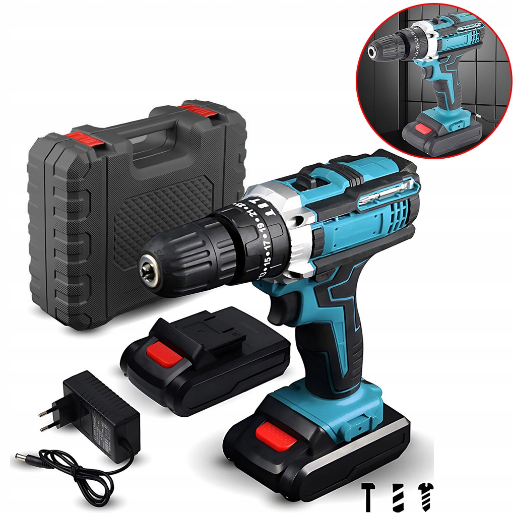 Aku Vrtačka 21V 2XAKU Bezkartáčový, Výkonný