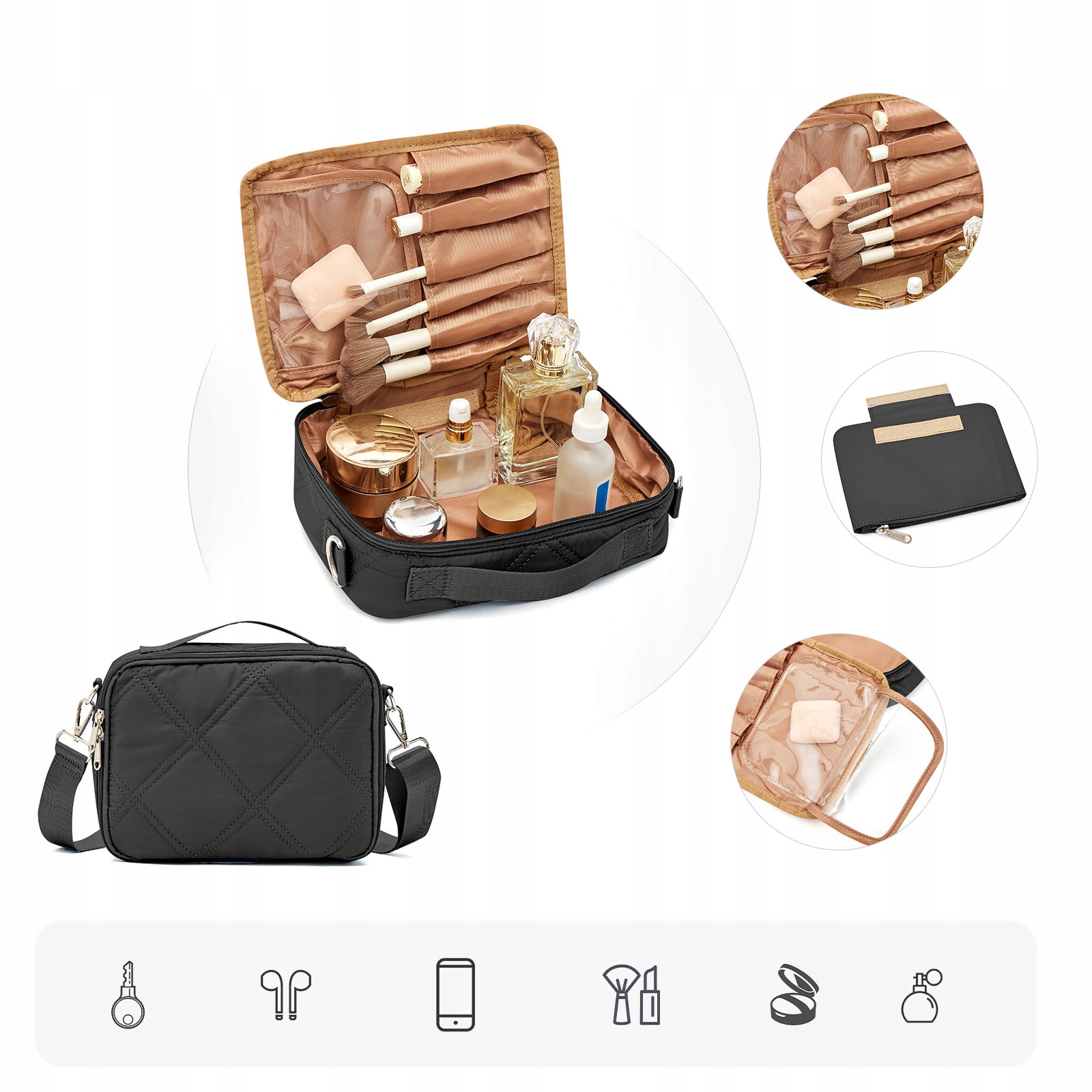 torebka damska na ramię duża a4 torebka damska do pracy torba na laptopa Kolor czarny