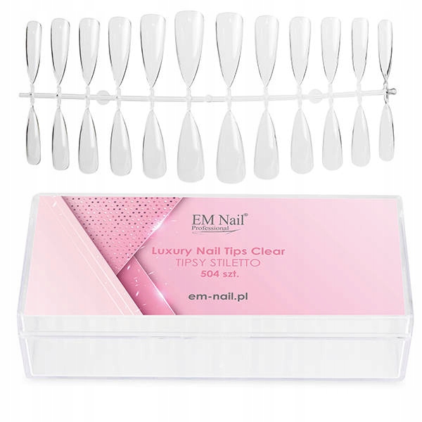Em Nail Tunelové tipy na nehty Stiletto Clear – Špic Luxury 504 ks