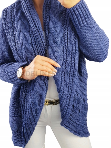 CIEPŁY KARDIGAN NARZUTKA SWETER WARKOCZ -- KOLORY Marka inna