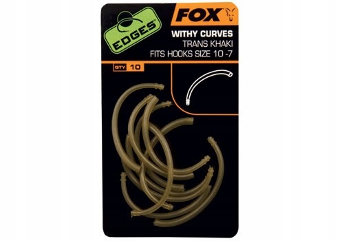Fox Edges Withy Curve Adaptor Hook Size 10 7 trans khaki x 10