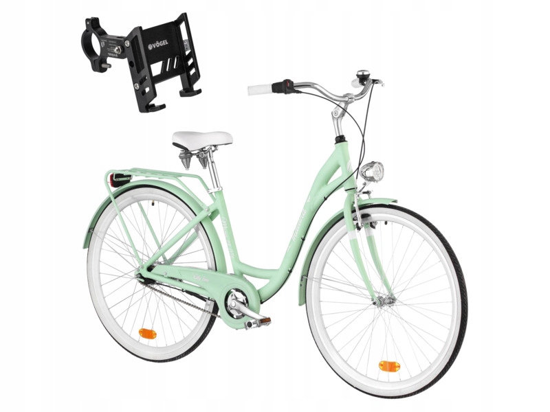 Rower miejski Indiana Moena A7B 28 cali damski Miętowy Uchwyt Vögel