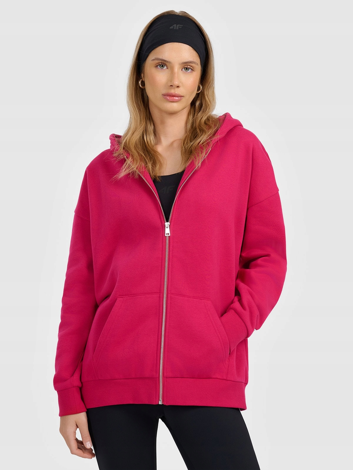 4F Tepláková mikina Růžová M