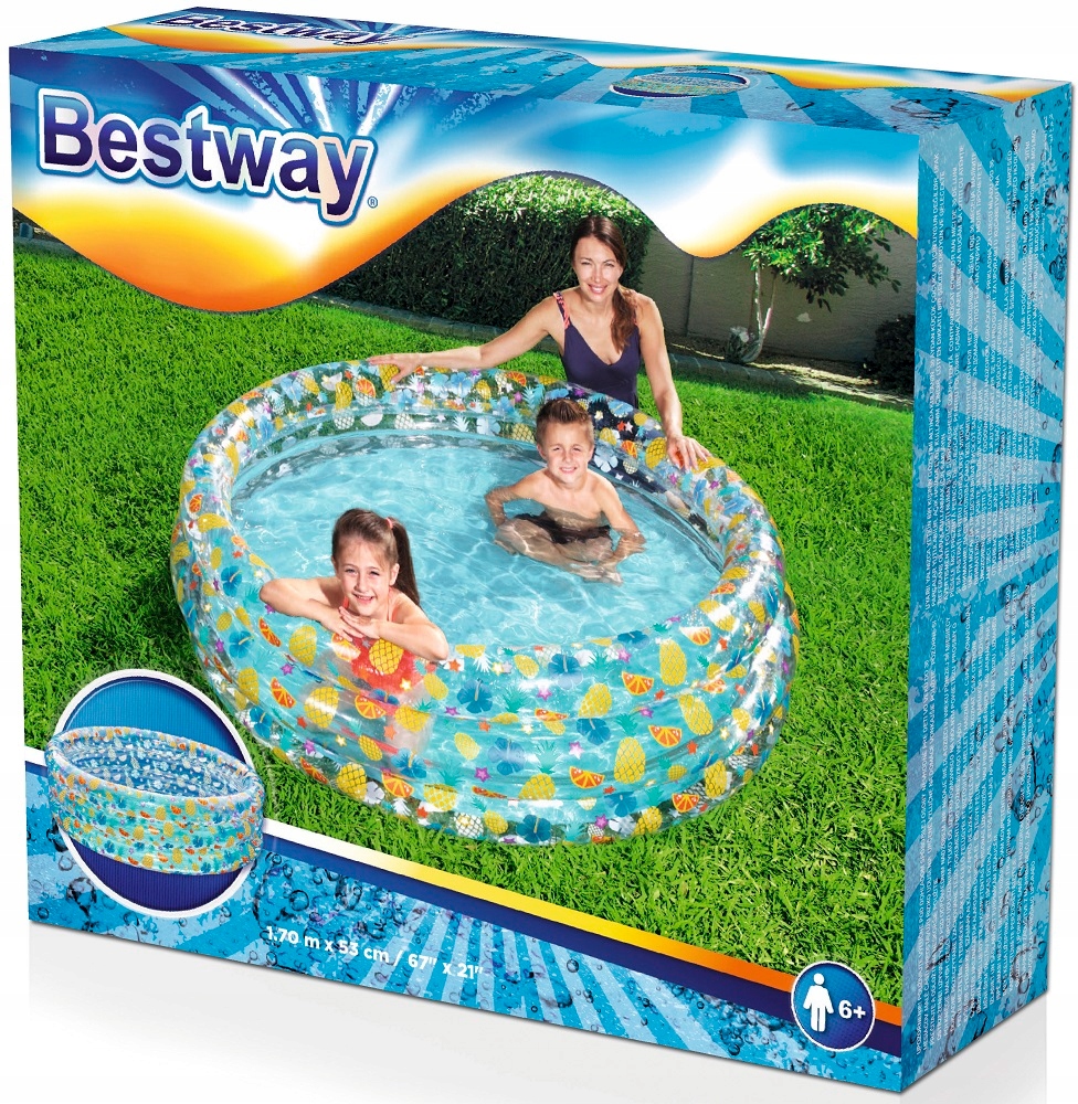 Bestway Velký 170 cm Nafukovací Bazén Bazének 51048