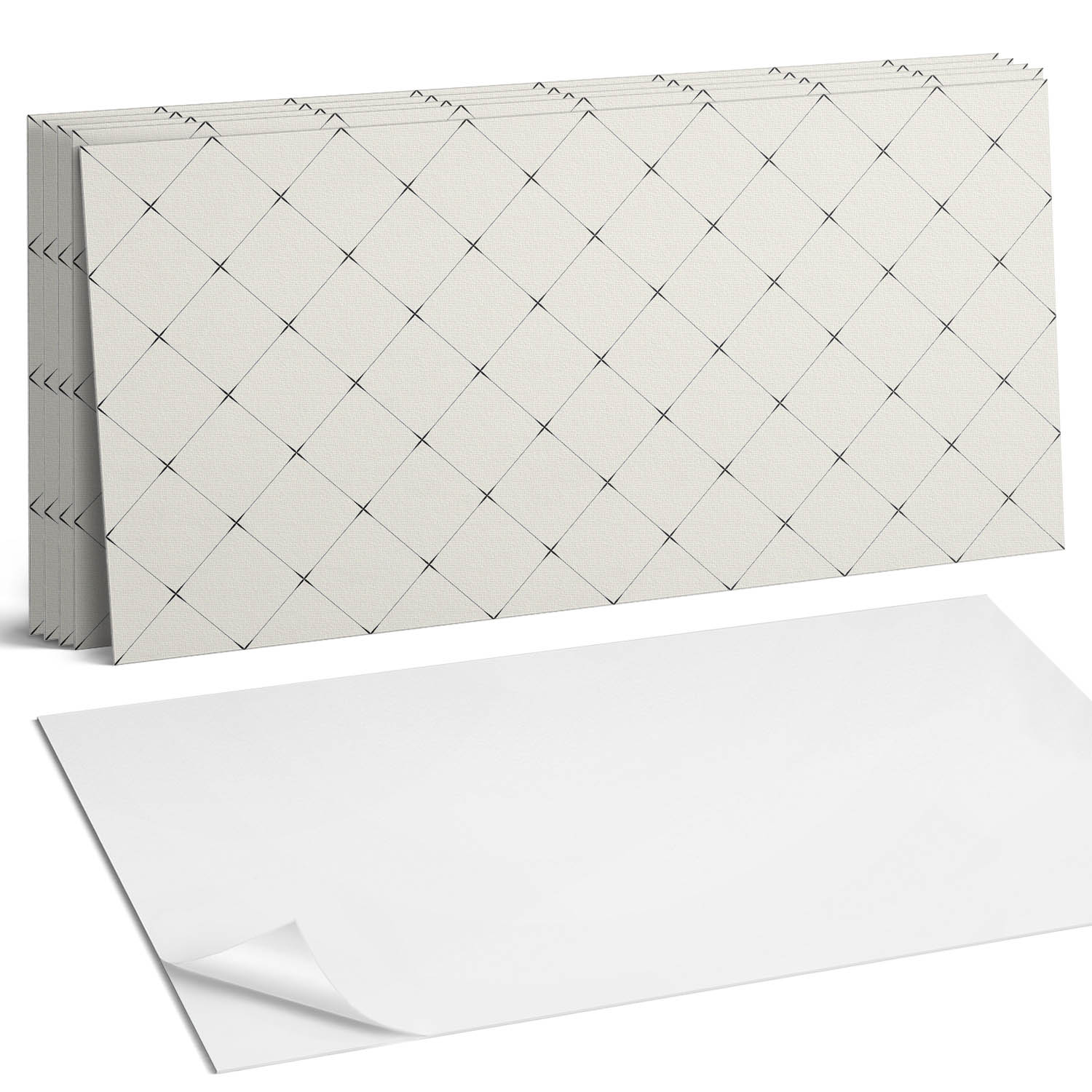 Pvc nástenné dlaždice Geometria kosoštvorcov v minimalistickom štýle 6 x 60 x 30 cm