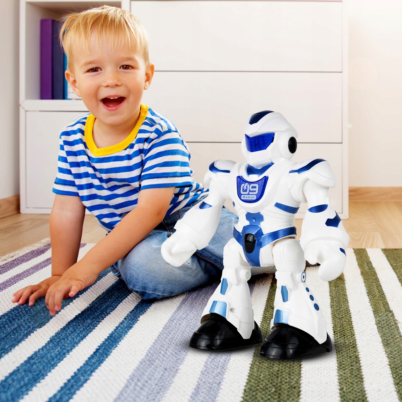 INTERAKTYWNY ROBOT EDUKACYJNY TAŃCZĄCY 23 CM Głębokość produktu 8 cm