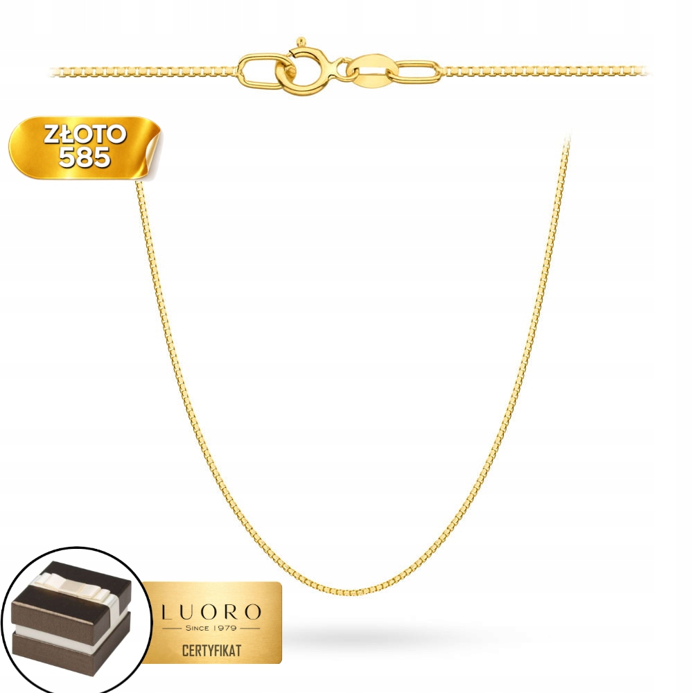 Řetízek Zlatý 585 14K Vazba Kostka 45 CM Elegantní Prestiž