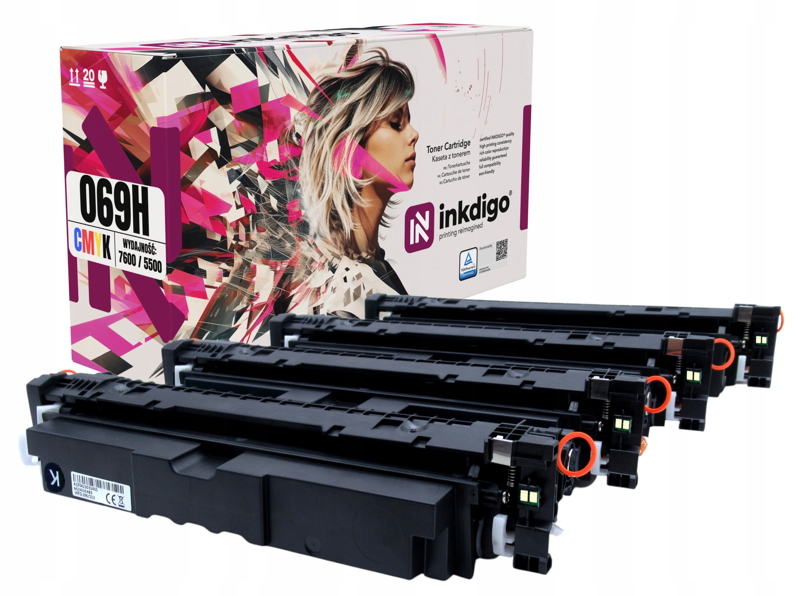 4x Toner Do Canon i-SENSYS MF752Cdw MF754Cdw LBP673Cdw CRG-069H XL Zestaw