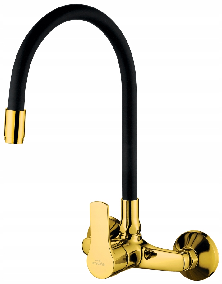 Invena Nástenná Kuchynská Batéria Verso Čierna/zlatá