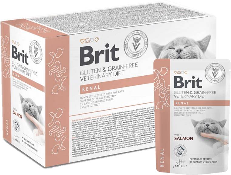 Brit Veterinary Diet Renal Salmon Dla Kotów Z Niewydolnością Nerek 12x85g