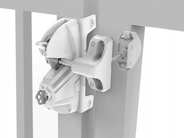 Zámek zamykací na branku oboustranný západkový bílý 12-38 mm LLD3KDWT D&D