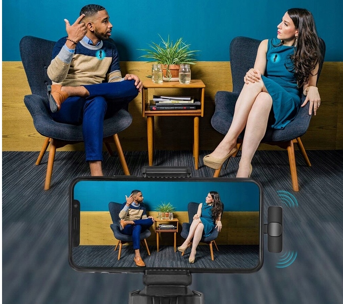 2x MIKROFON BEZPRZEWODOWY KRAWATOWY USB-C I IPHONE Marka inna